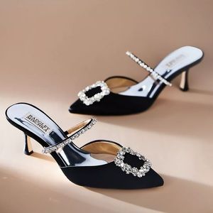 Badgley Mischka Flutter Pointed Toe Crystal Heels